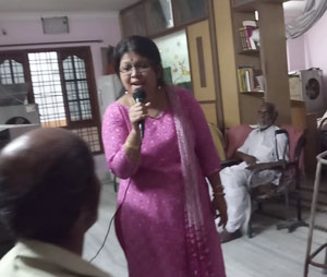 Singing Bhajans along with Elders